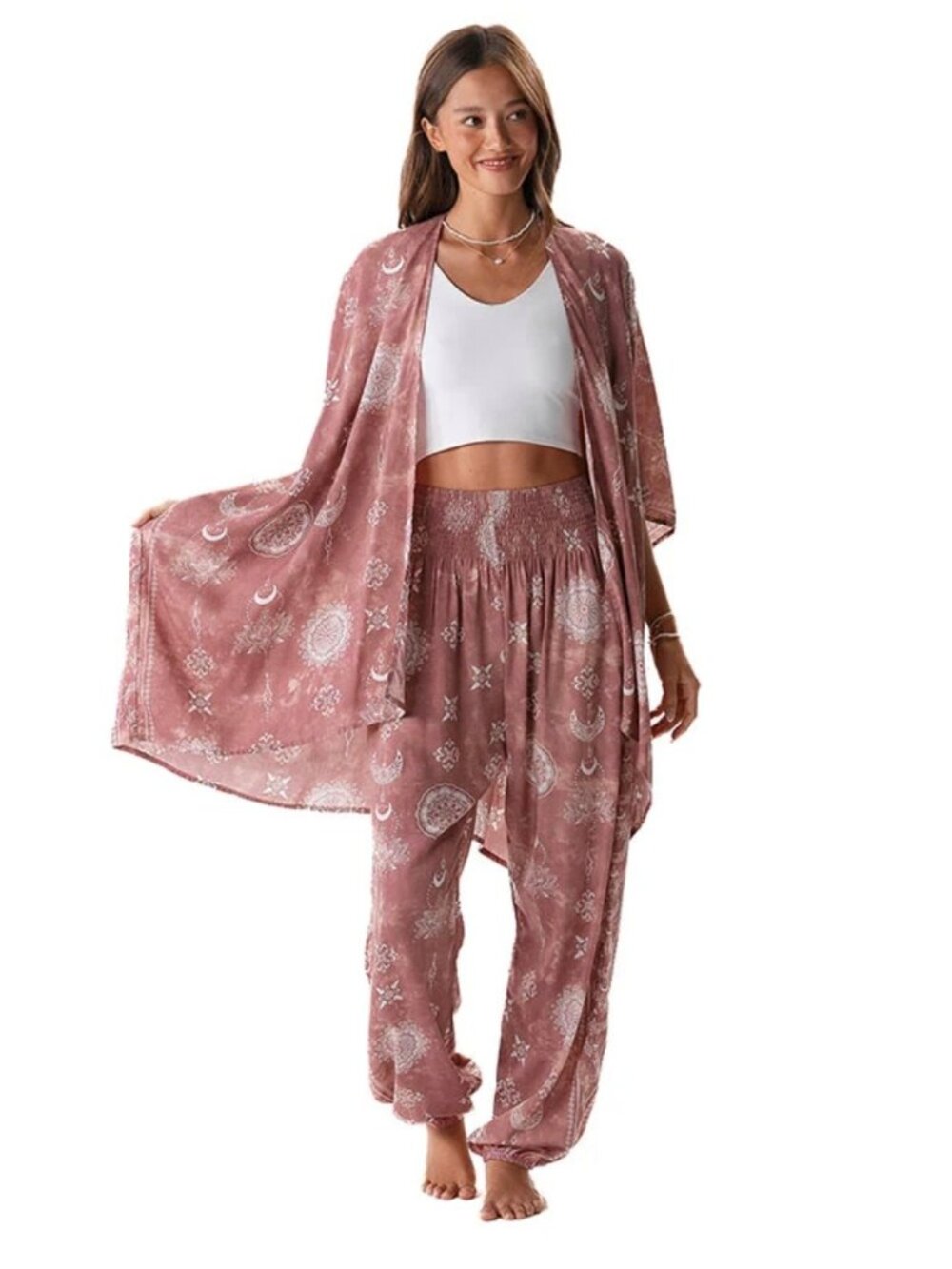 NWOT Lotus and Luna Dusty Rose |Moon Lounge Set sz M